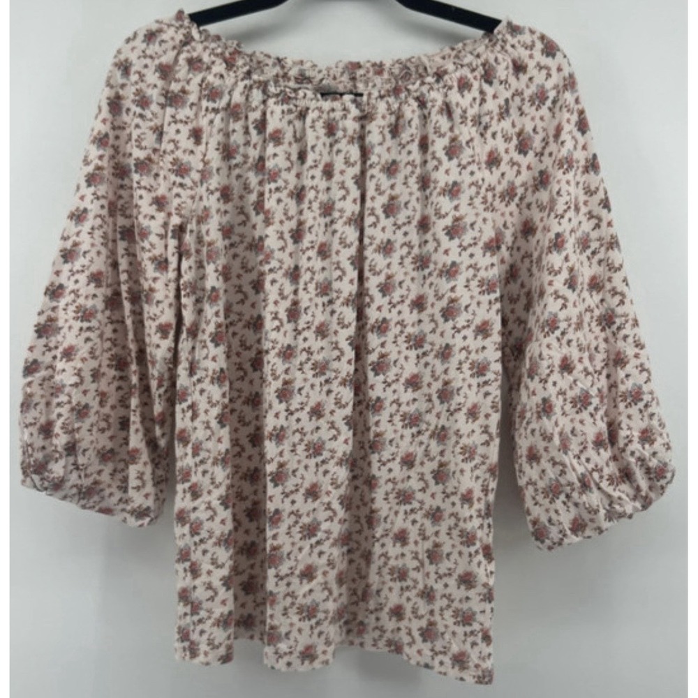 Lauren Ralph Lauren Coquette Ditsy Floral Peasant Blouse Top Small Romantic Boho